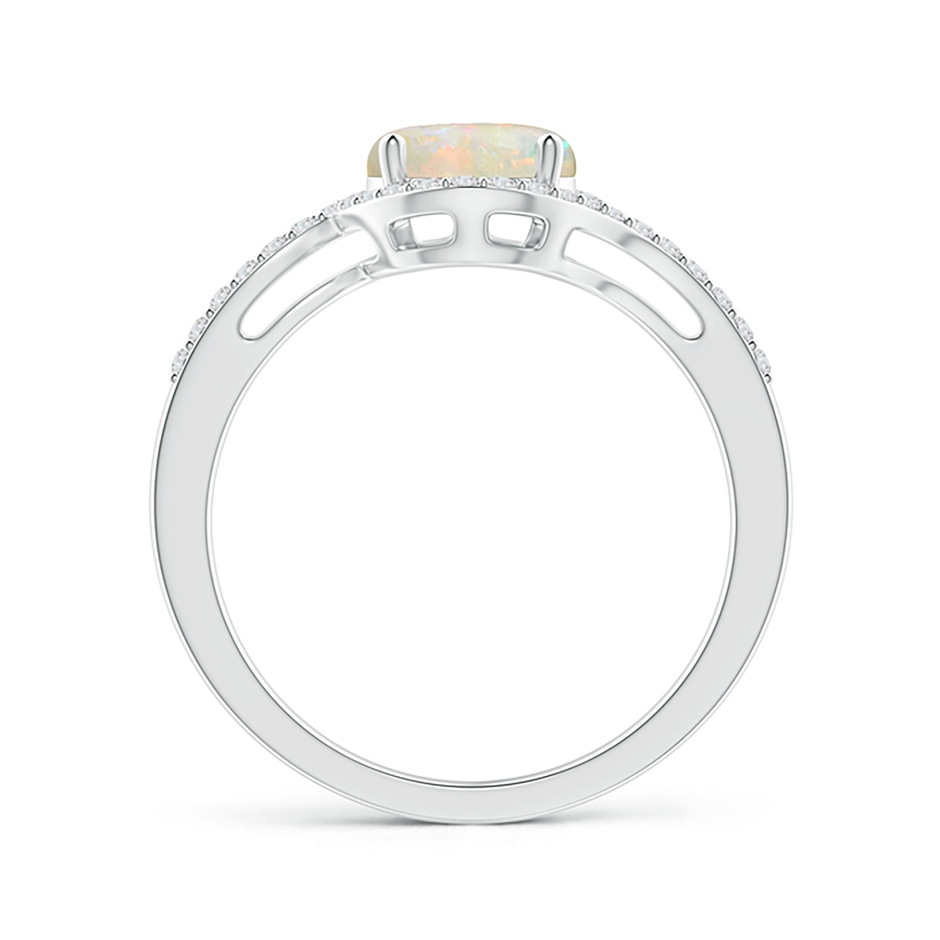 7mm AAAA Bypass Round Opal and Diamond Halo Ring in White Gold side 199