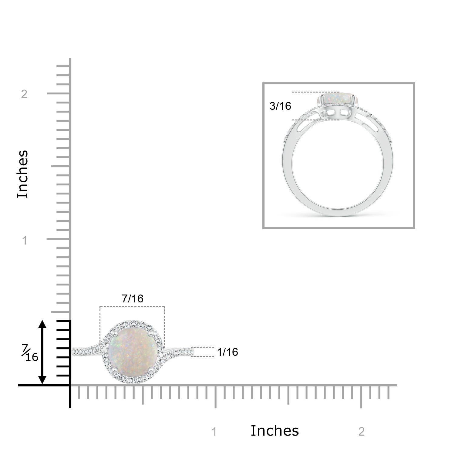 AA - Opal / 1.42 CT / 14 KT White Gold