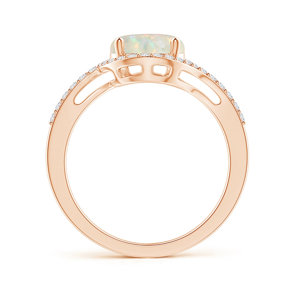 8mm AAA Bypass Round Opal and Diamond Halo Ring in Rose Gold side 199
