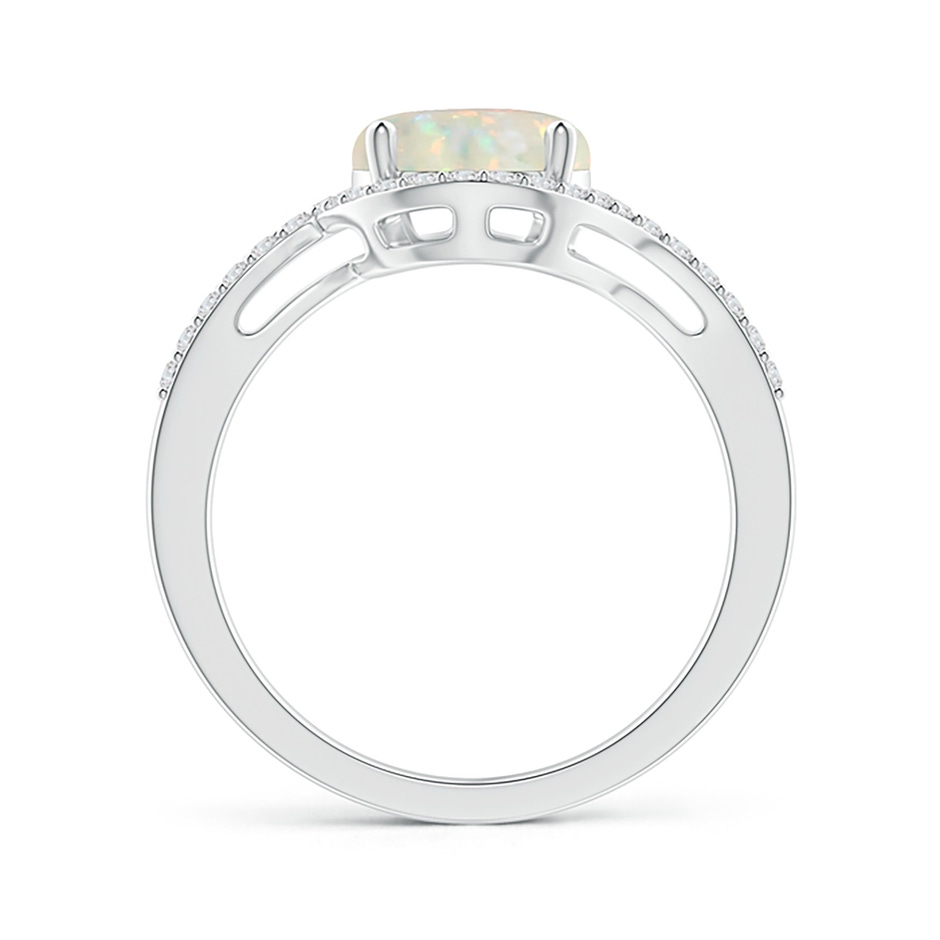 8mm AAA Bypass Round Opal and Diamond Halo Ring in White Gold side 199