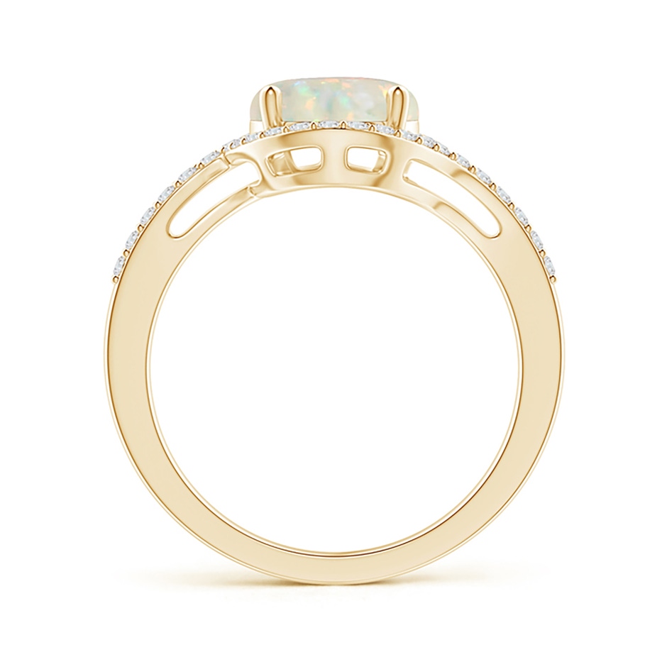 8mm AAA Bypass Round Opal and Diamond Halo Ring in Yellow Gold side 199
