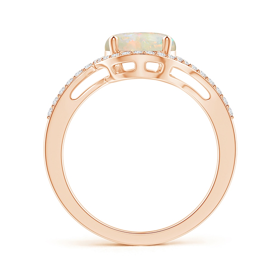 8mm AAAA Bypass Round Opal and Diamond Halo Ring in Rose Gold side 199