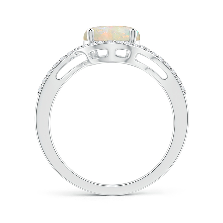 8mm AAAA Bypass Round Opal and Diamond Halo Ring in White Gold side 199