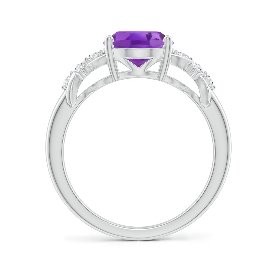 10x8mm AA Solitaire Oval Amethyst Criss Cross Ring with Diamonds in P950 Platinum side-1