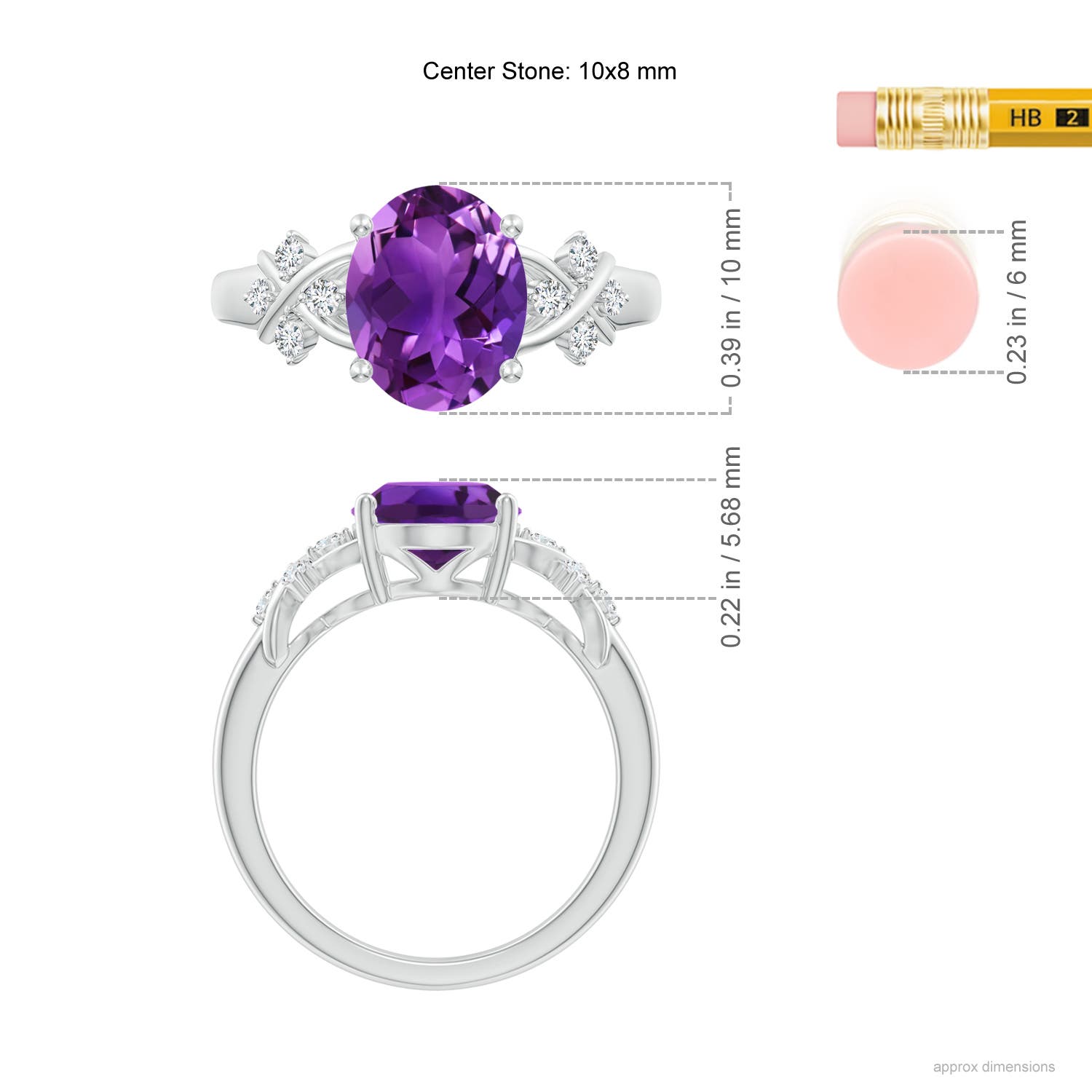 AAAA - Amethyst / 2.45 CT / 14 KT White Gold