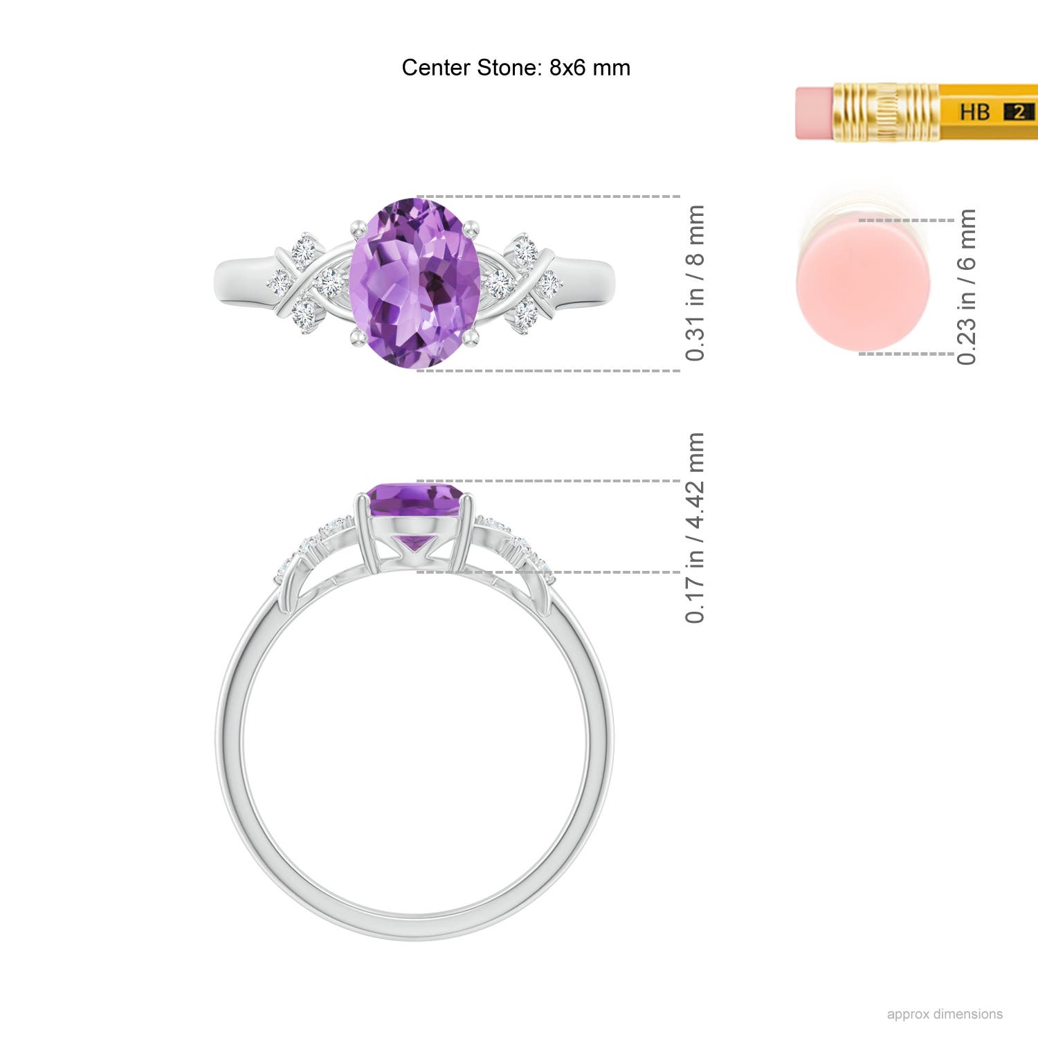 A - Amethyst / 1.23 CT / 14 KT White Gold