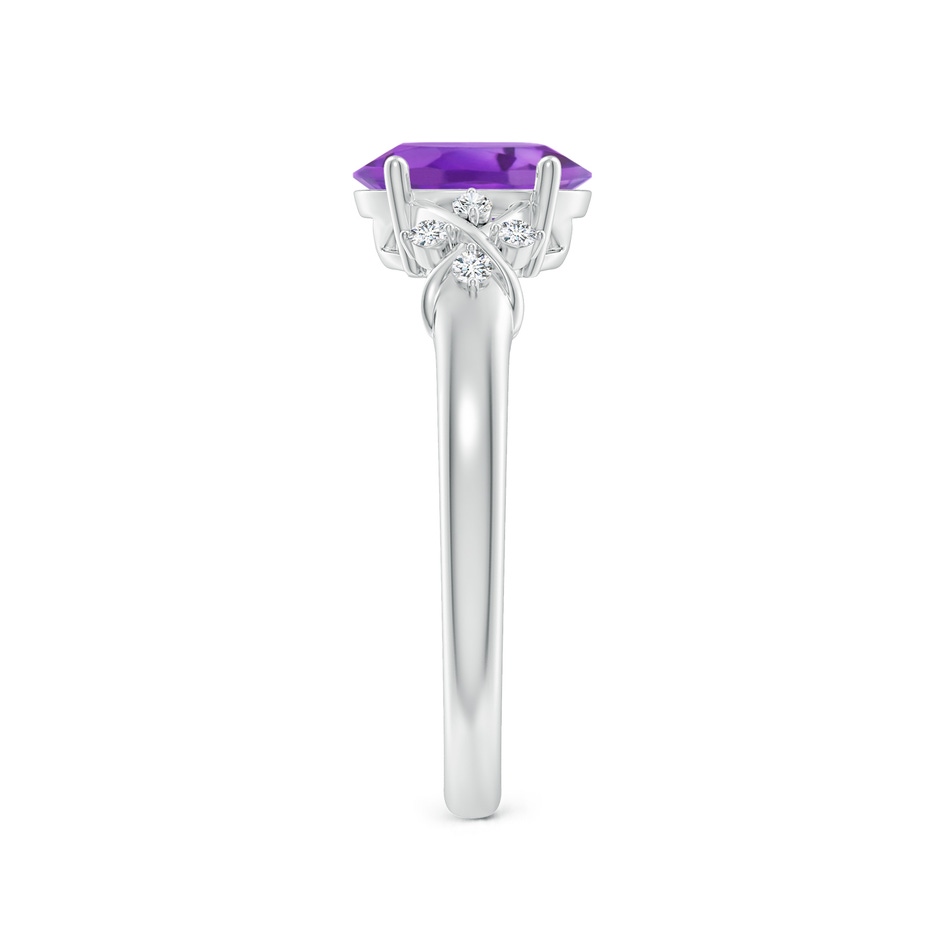 8x6mm AA Solitaire Oval Amethyst Criss Cross Ring with Diamonds in P950 Platinum side-2