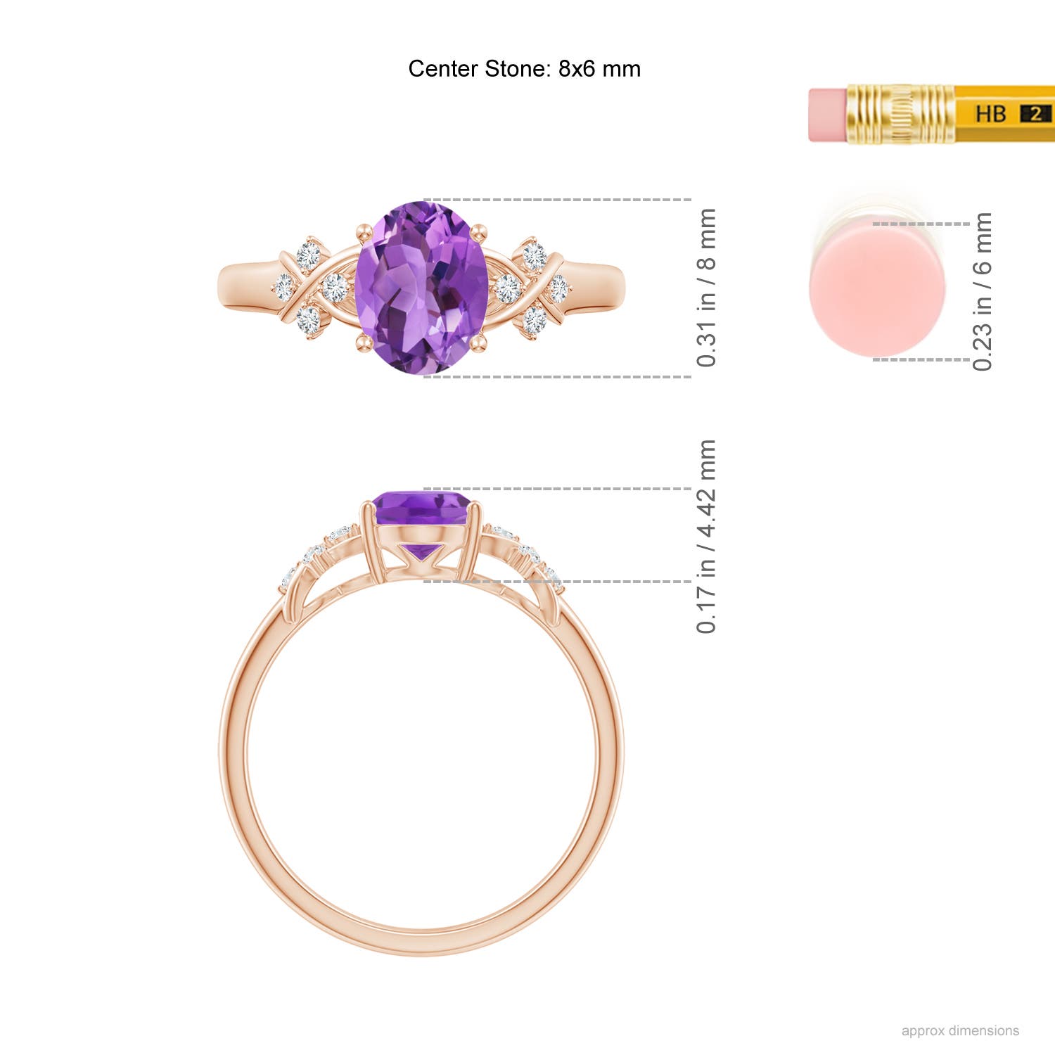 AA - Amethyst / 1.23 CT / 14 KT Rose Gold