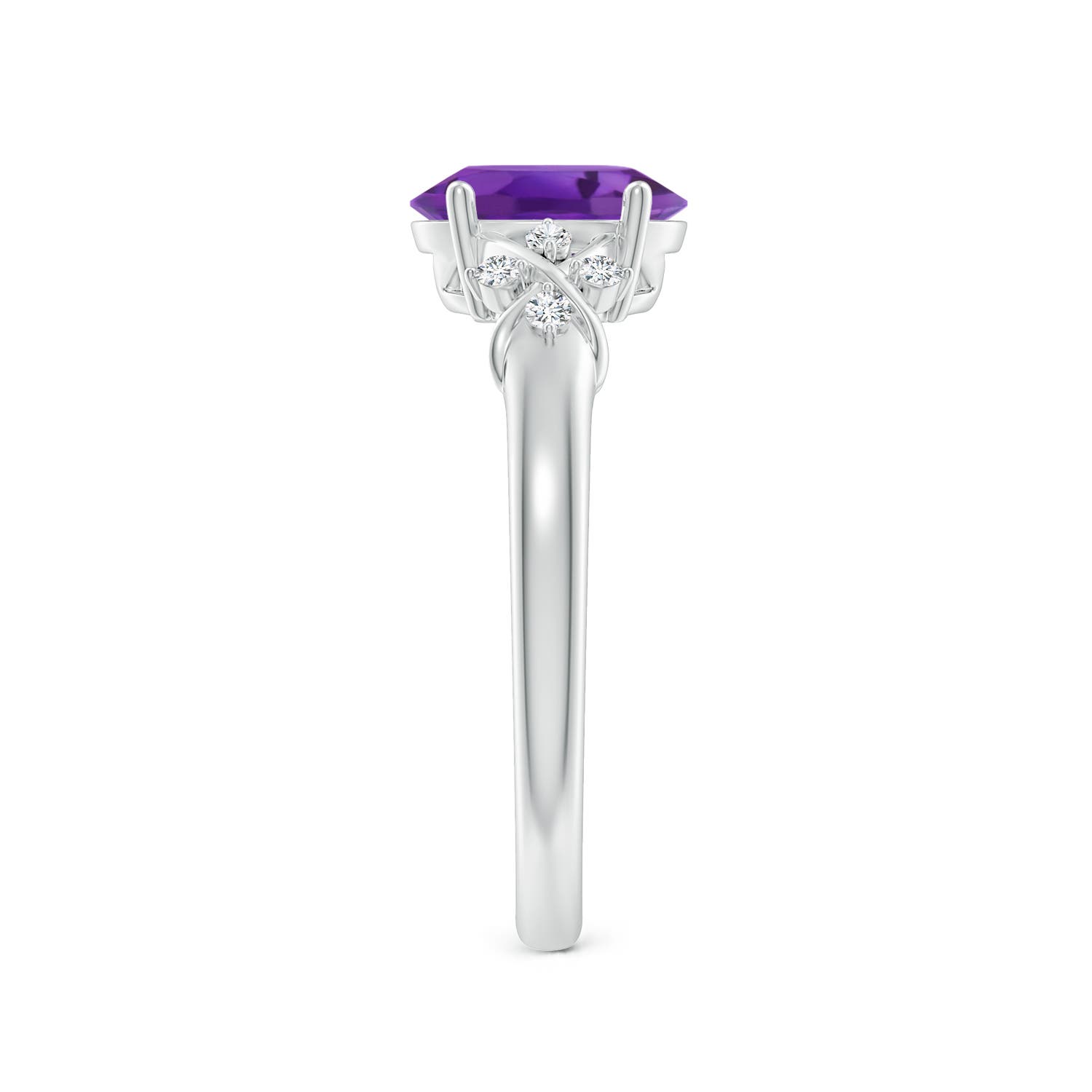 AAA - Amethyst / 1.23 CT / 14 KT White Gold