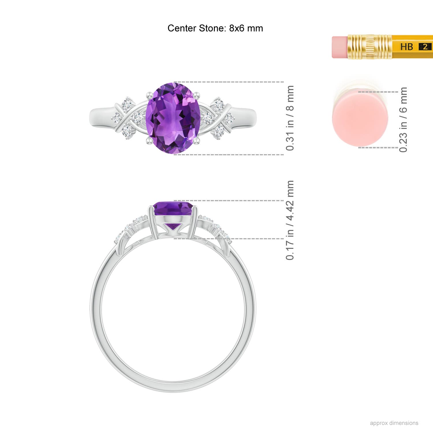 AAA - Amethyst / 1.23 CT / 14 KT White Gold