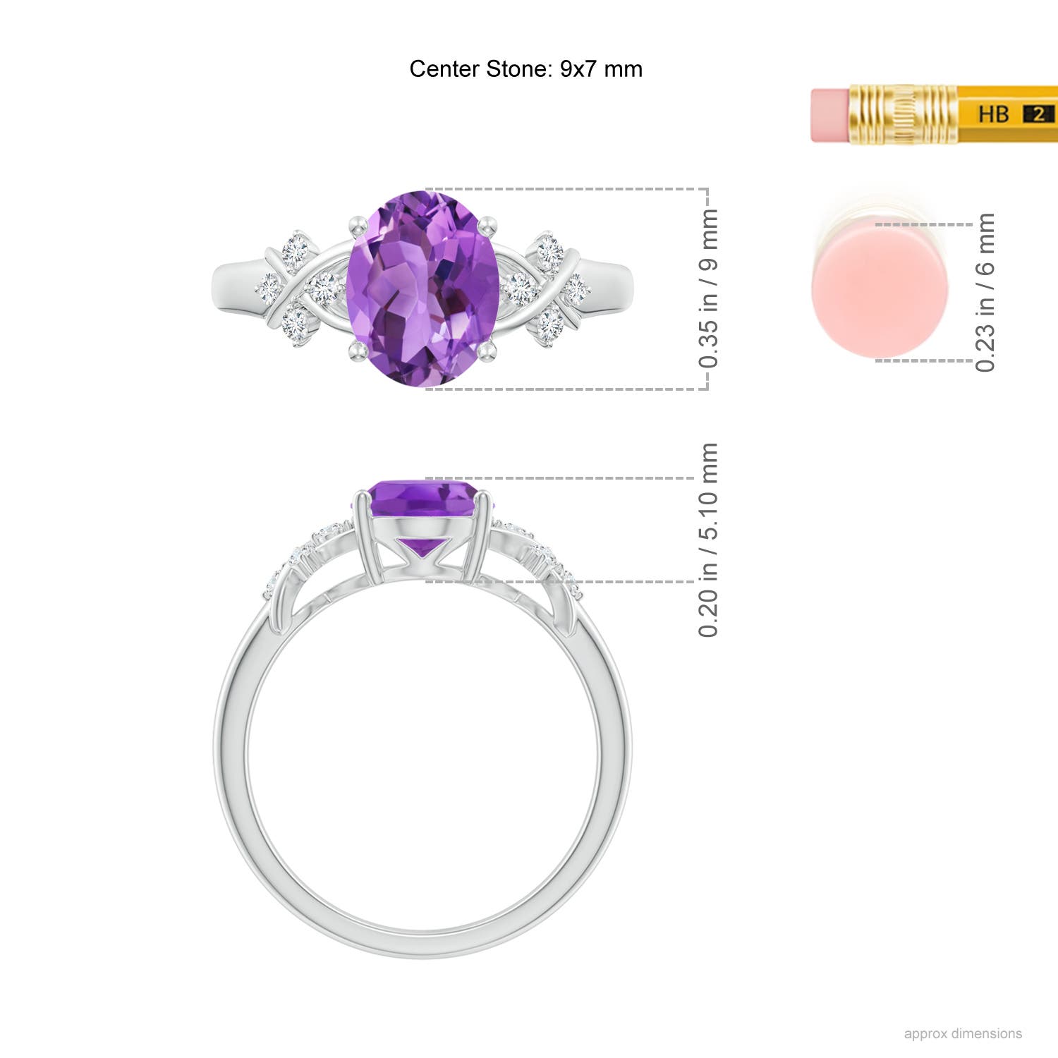 AA - Amethyst / 1.71 CT / 14 KT White Gold