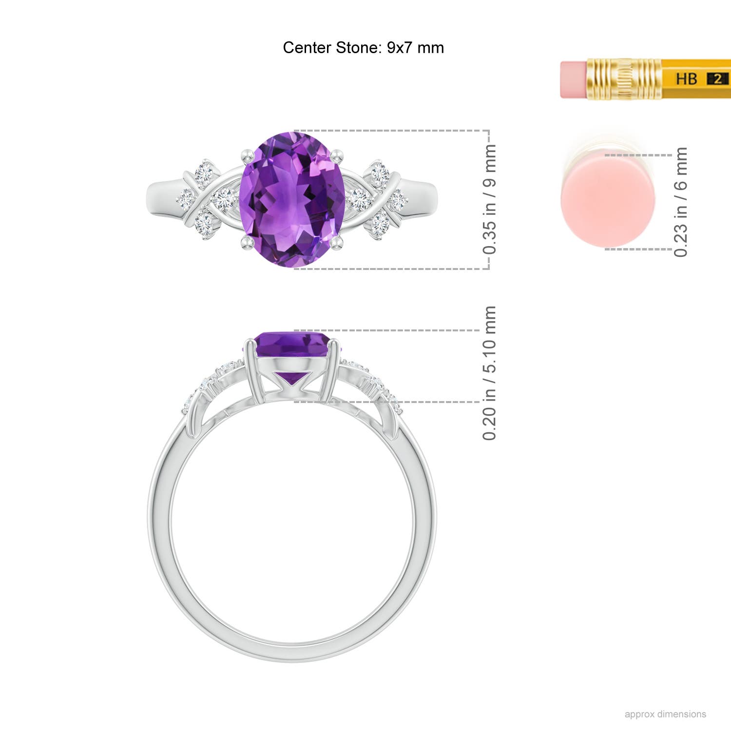 AAA - Amethyst / 1.71 CT / 14 KT White Gold