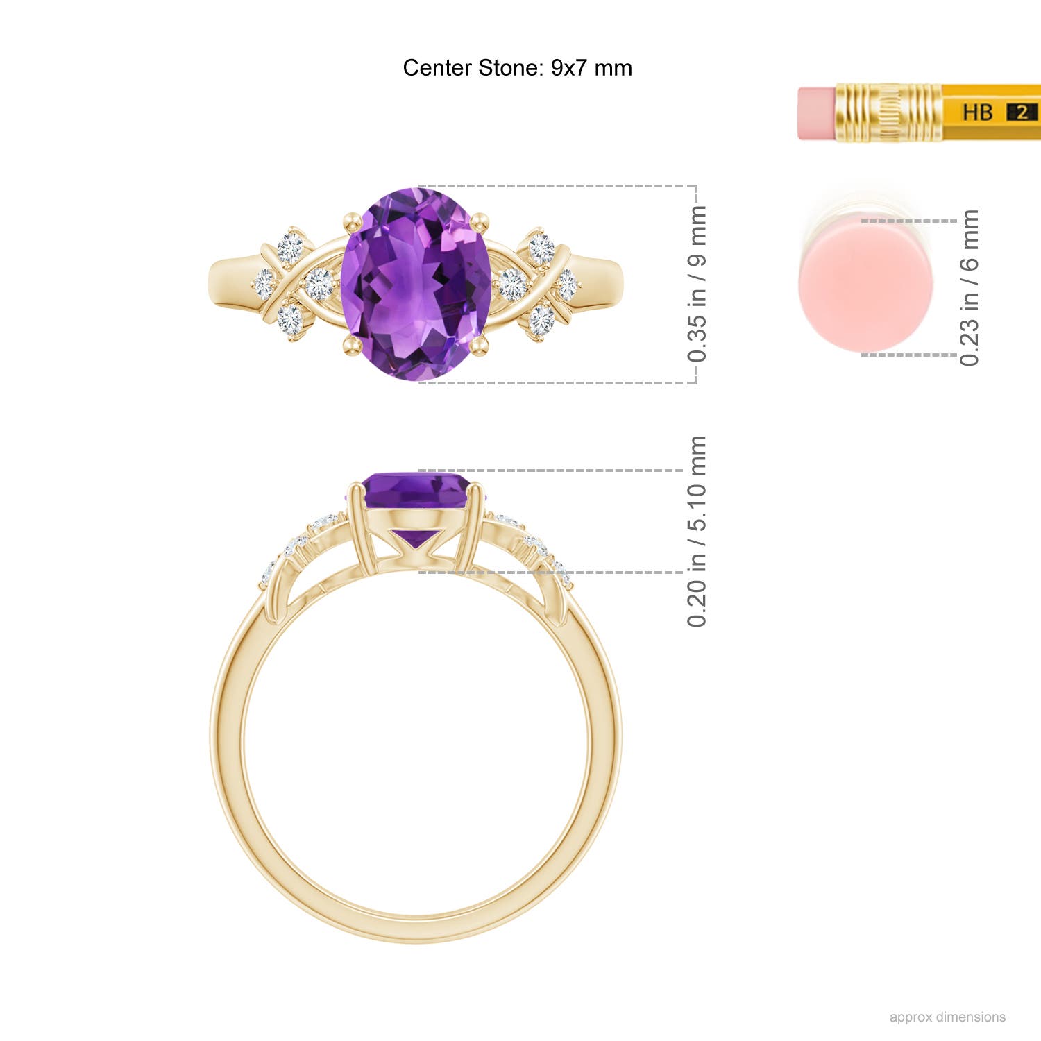 AAA - Amethyst / 1.71 CT / 14 KT Yellow Gold