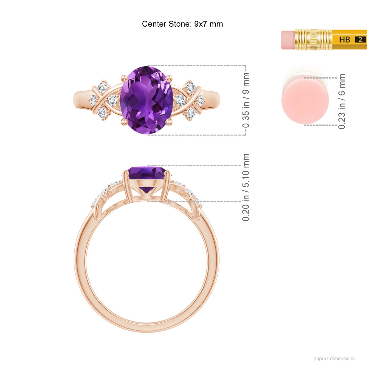 AAAA - Amethyst / 1.71 CT / 14 KT Rose Gold