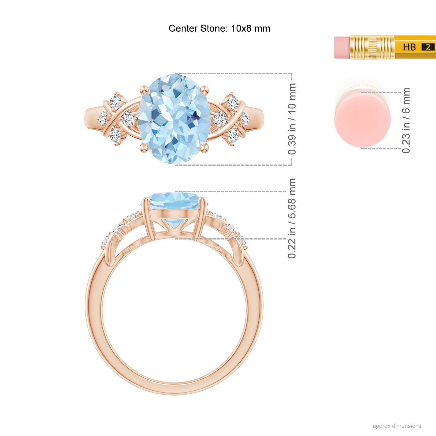 AAA - Aquamarine / 2.37 CT / 14 KT Rose Gold