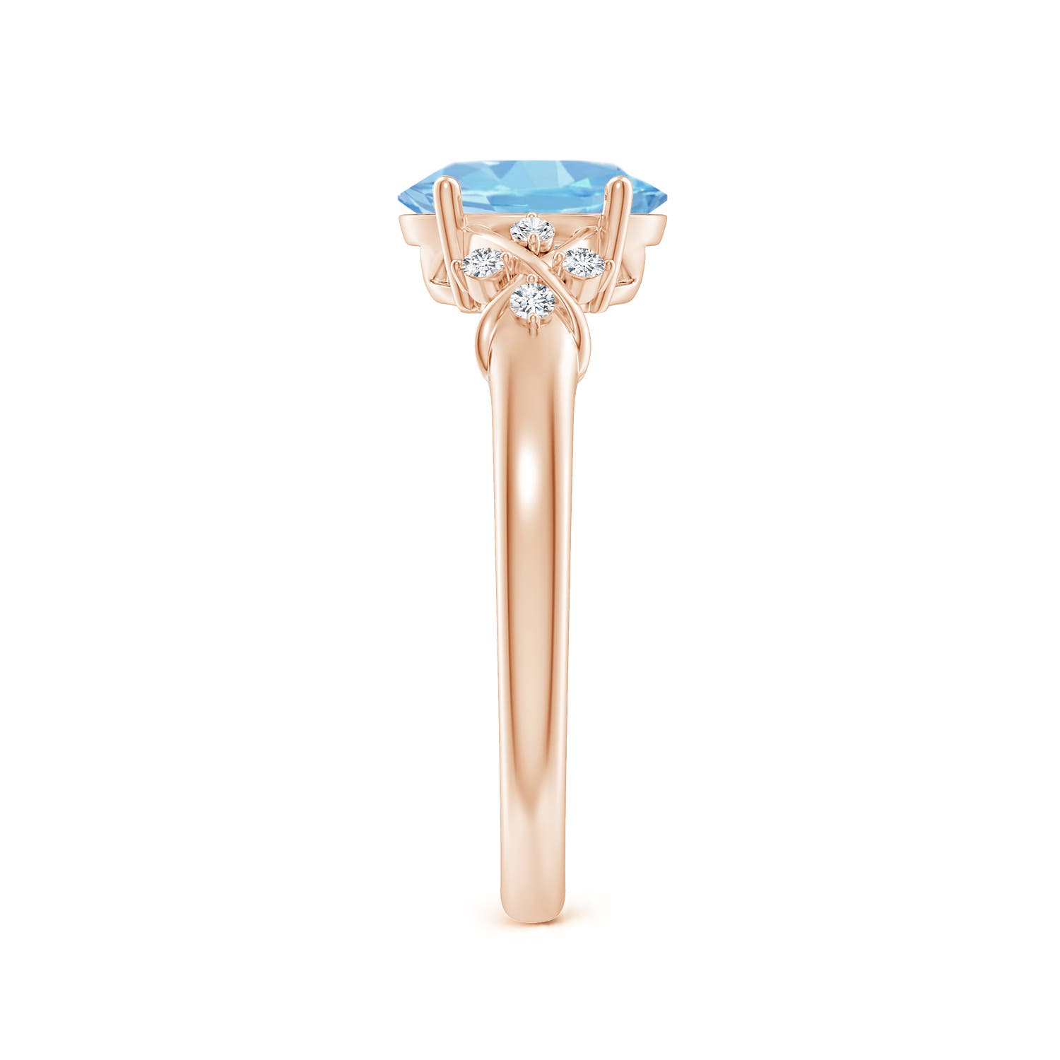 AAAA - Aquamarine / 1.08 CT / 14 KT Rose Gold