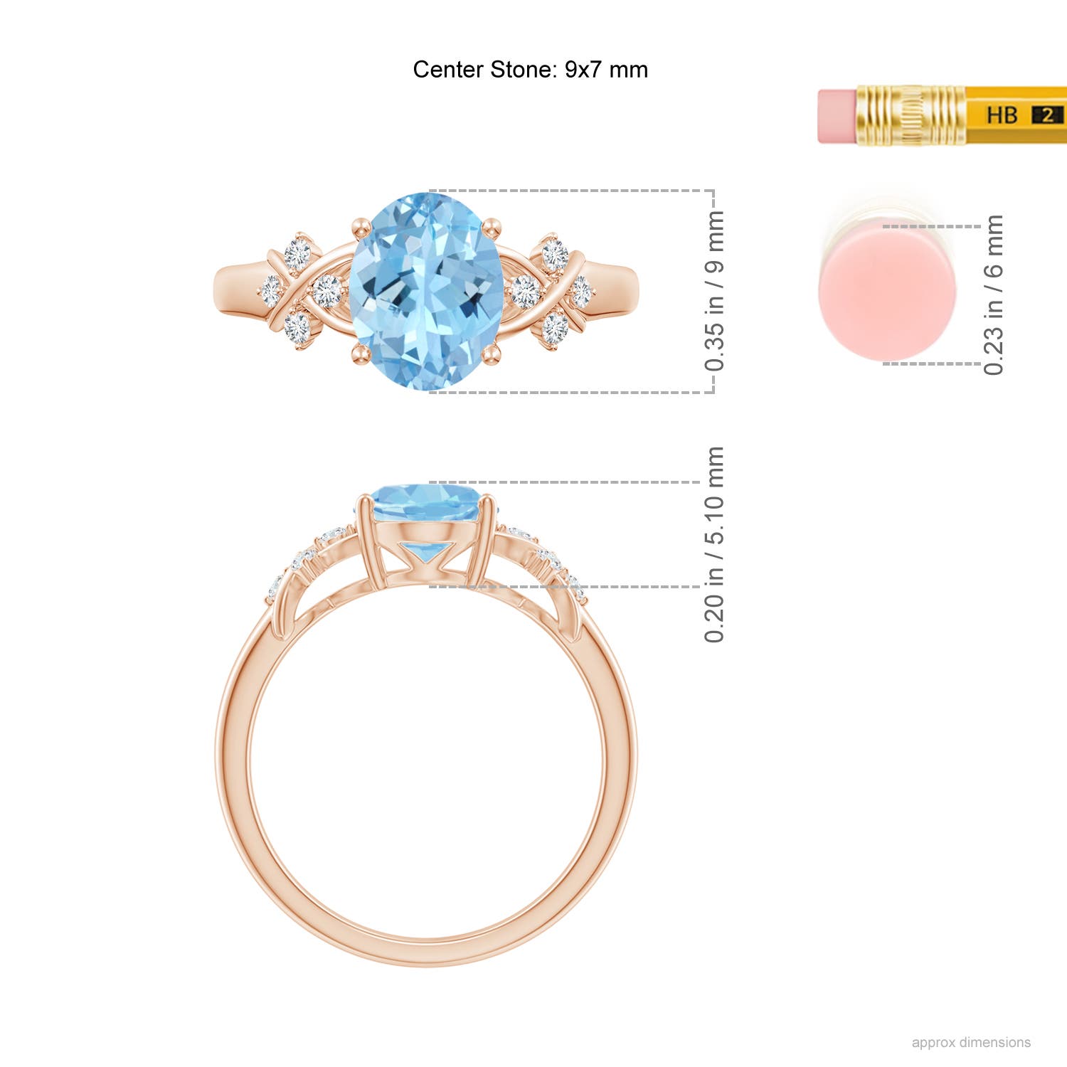 AAAA - Aquamarine / 1.61 CT / 14 KT Rose Gold