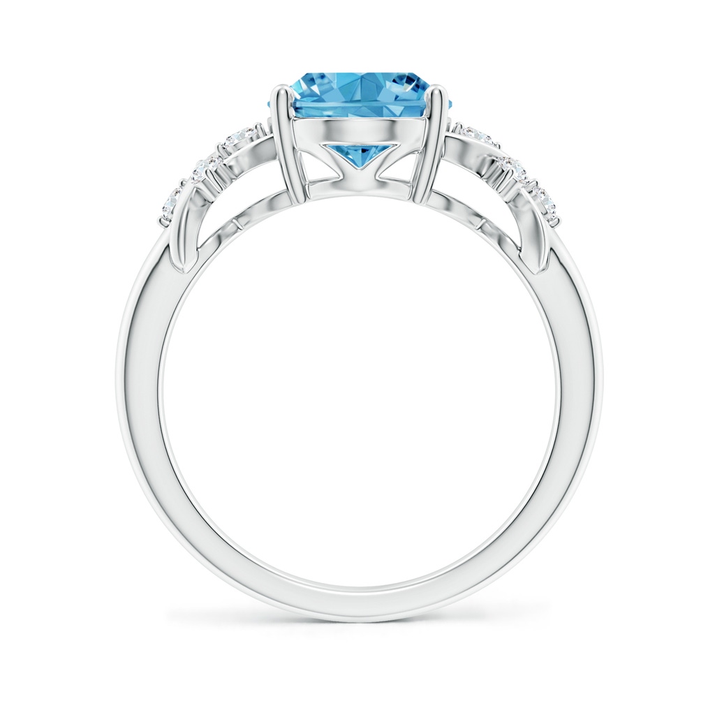 10x8mm AAAA Solitaire Oval Fancy Intense Blue Diamond Criss Cross Ring in P950 Platinum - side 199