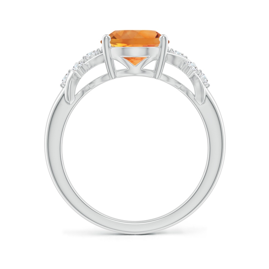 10x8mm AAA Solitaire Oval Citrine Criss Cross Ring with Diamonds in White Gold side-1