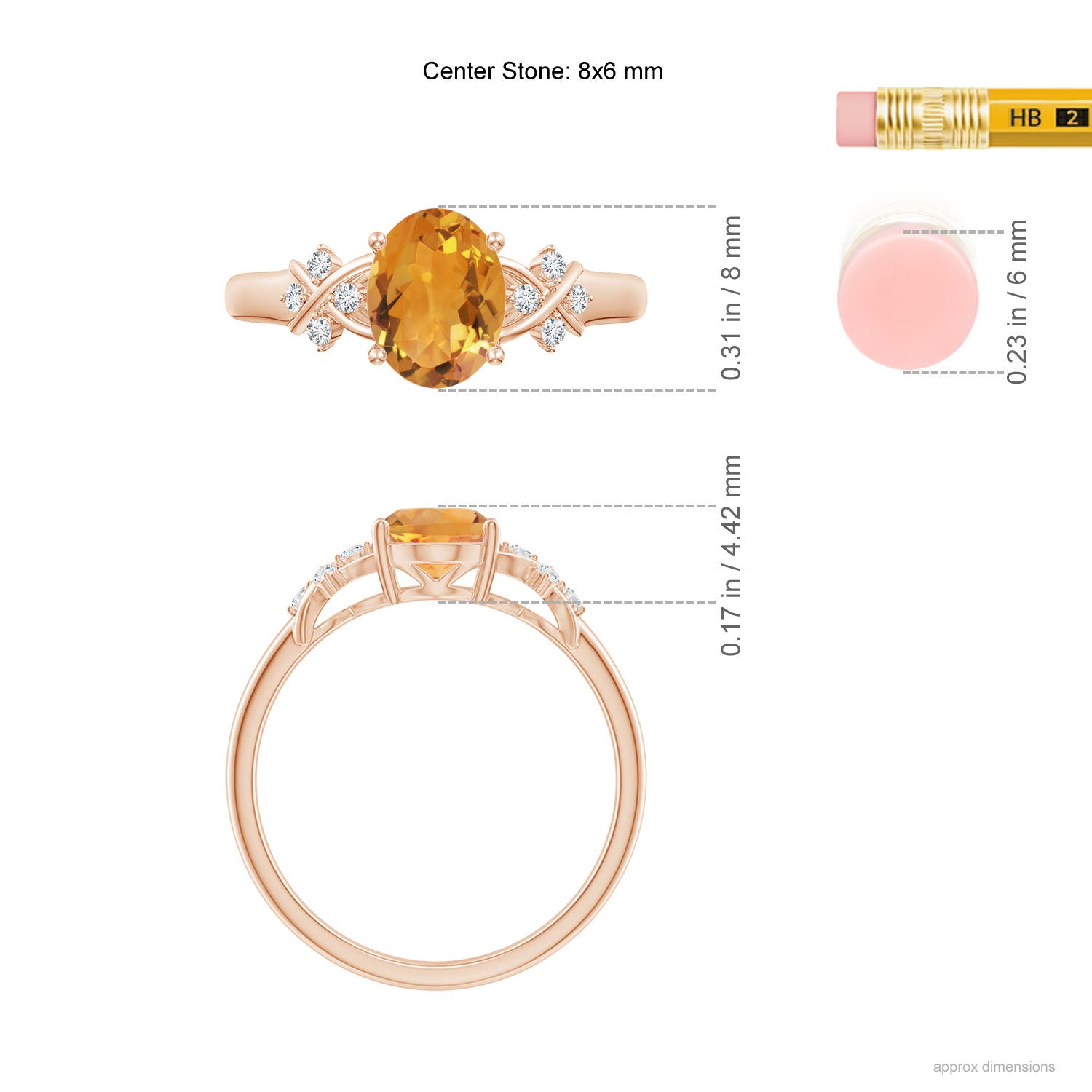 AA - Citrine / 1.18 CT / 14 KT Rose Gold