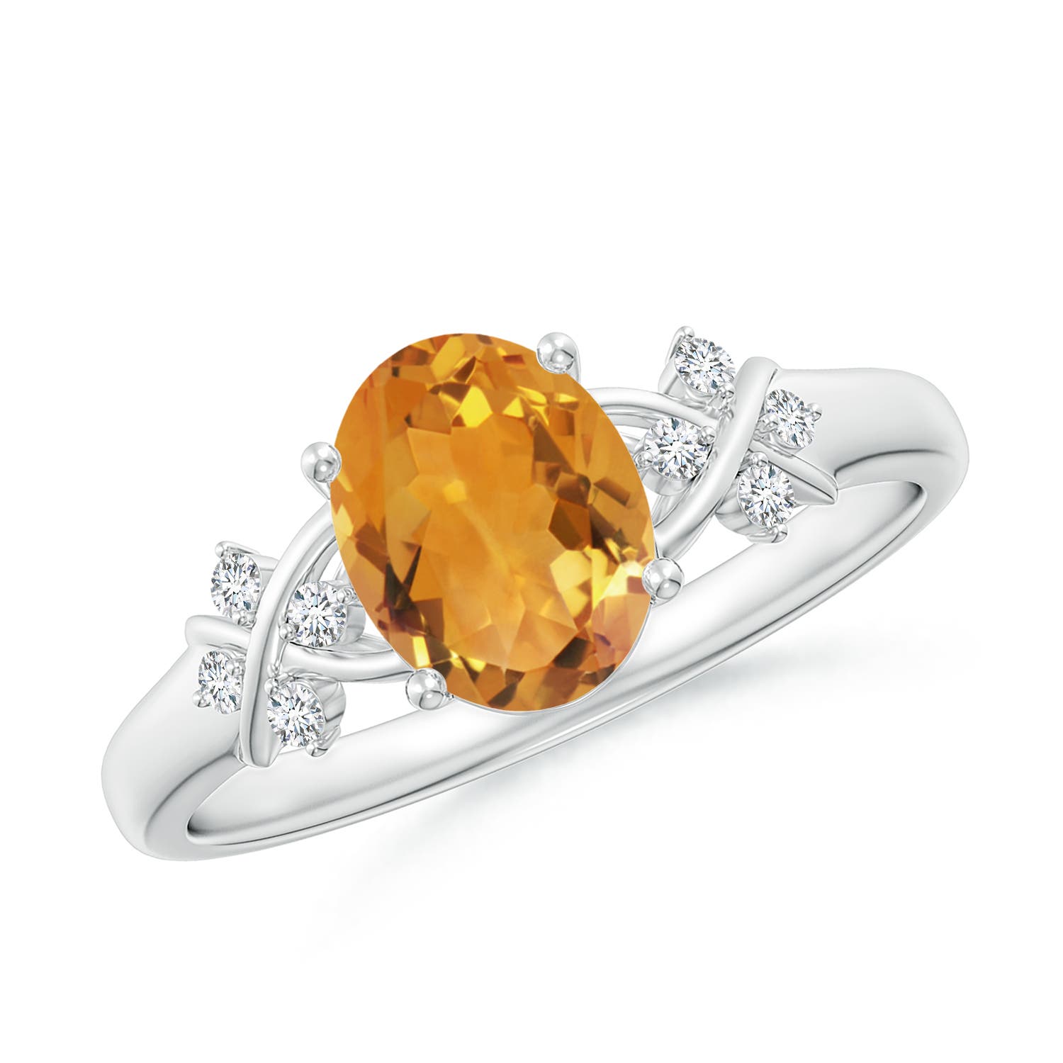 AA - Citrine / 1.18 CT / 14 KT White Gold