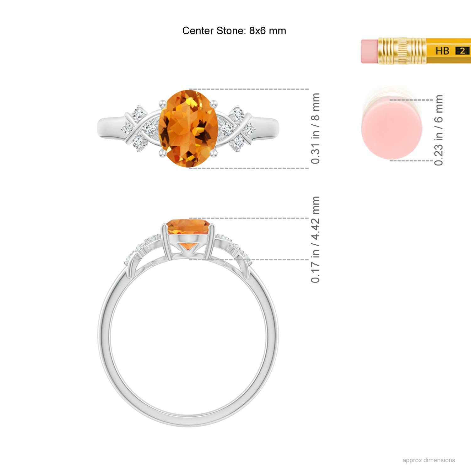 AAA - Citrine / 1.18 CT / 14 KT White Gold