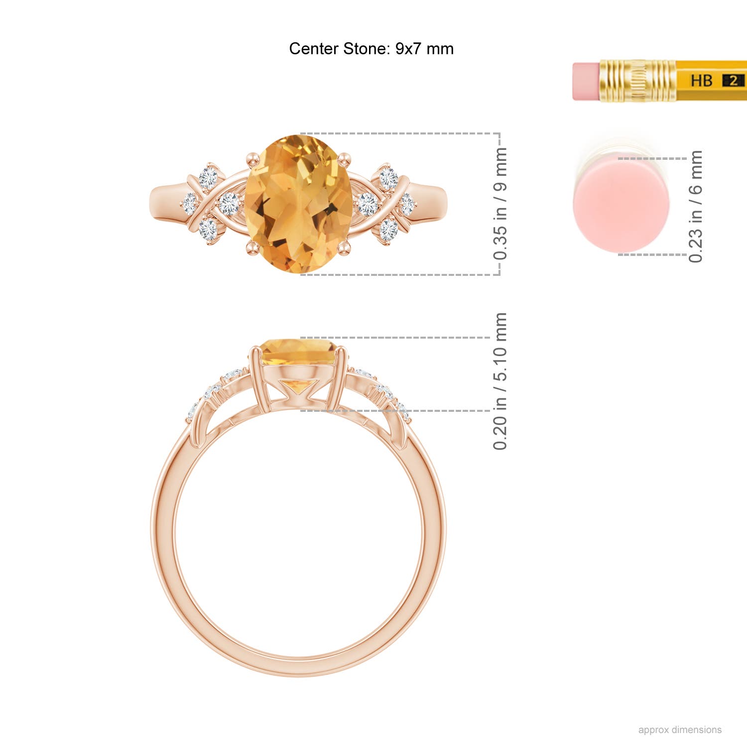 A - Citrine / 1.76 CT / 14 KT Rose Gold