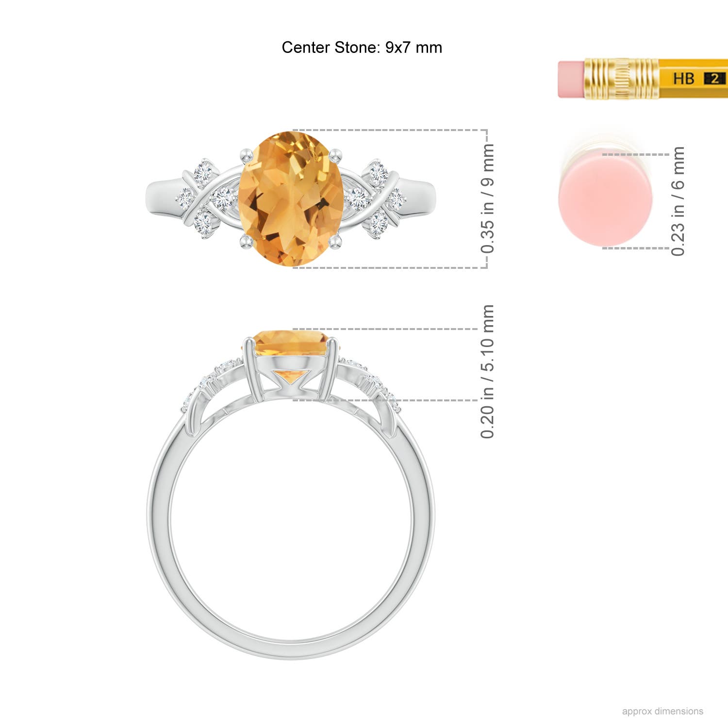 A - Citrine / 1.76 CT / 14 KT White Gold