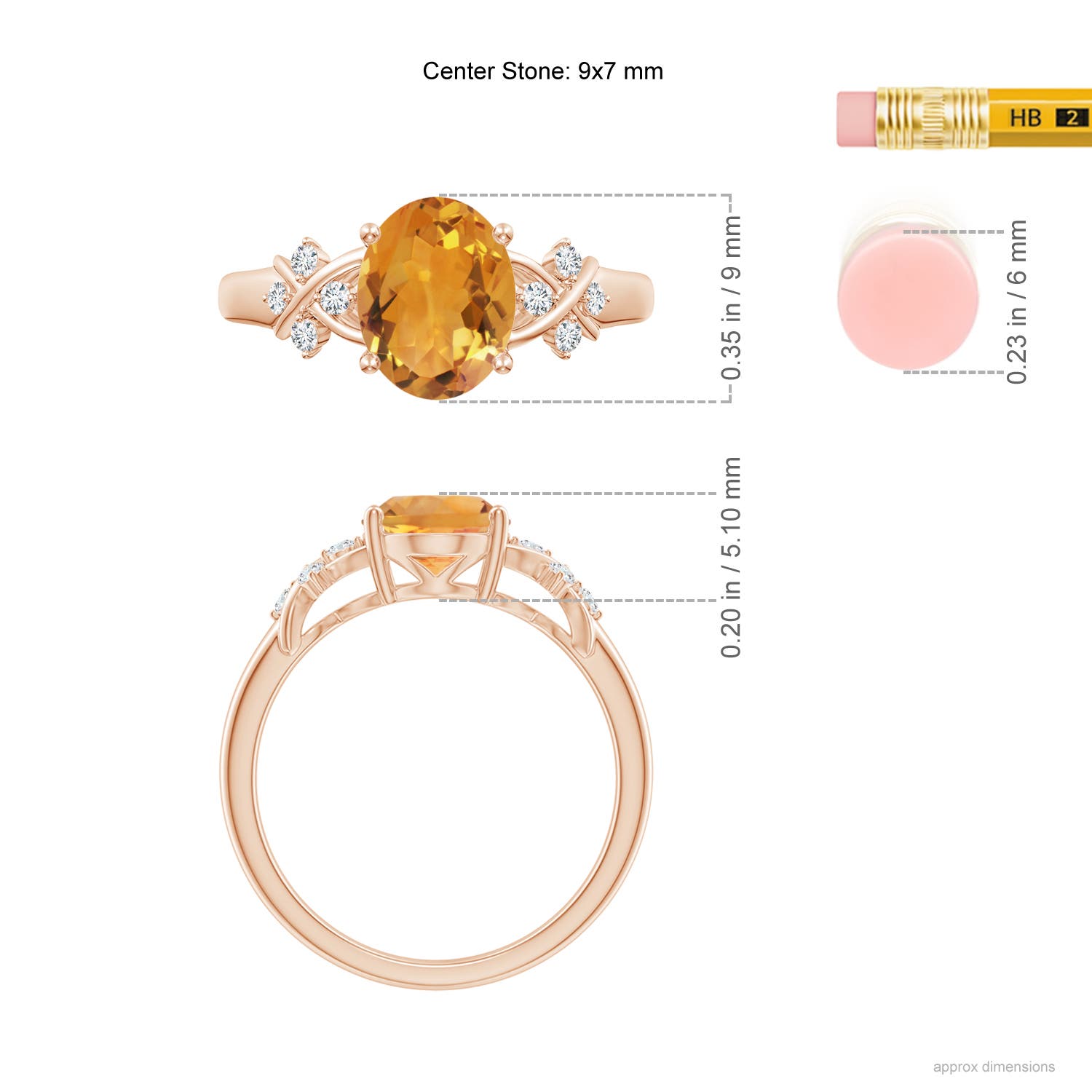 AA - Citrine / 1.76 CT / 14 KT Rose Gold