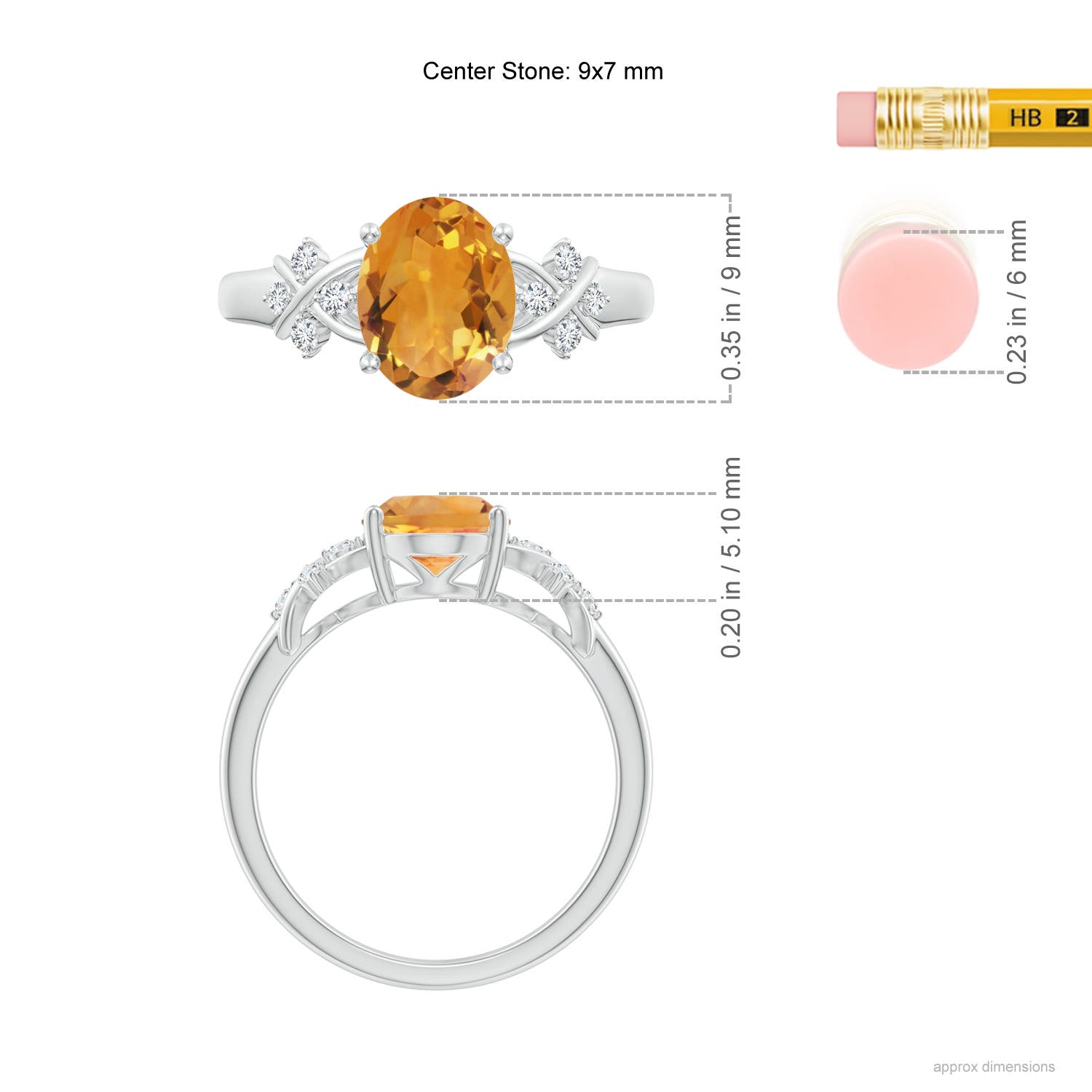 AA - Citrine / 1.76 CT / 14 KT White Gold