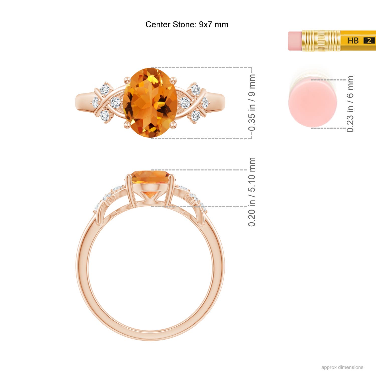 AAA - Citrine / 1.76 CT / 14 KT Rose Gold