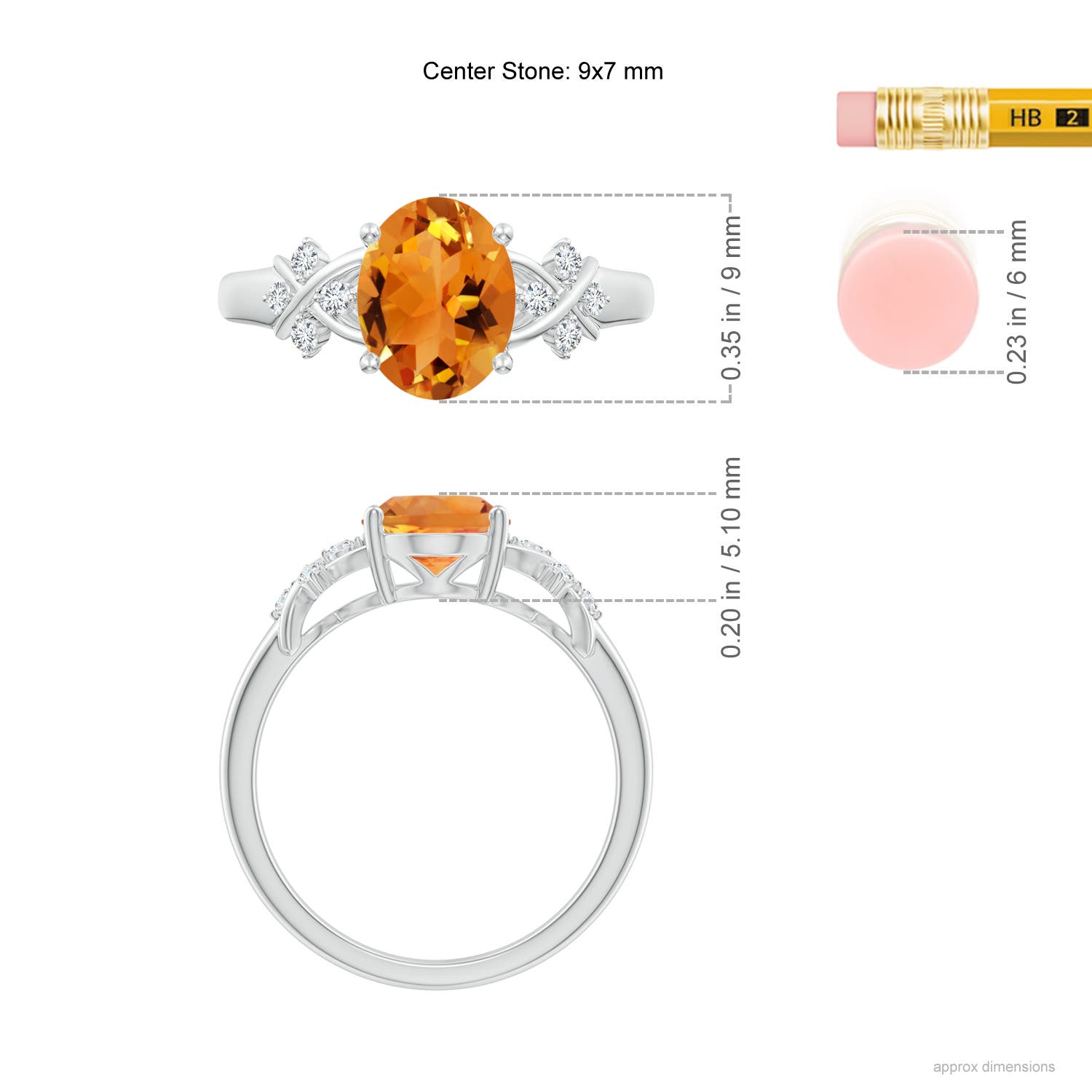 AAA - Citrine / 1.76 CT / 14 KT White Gold