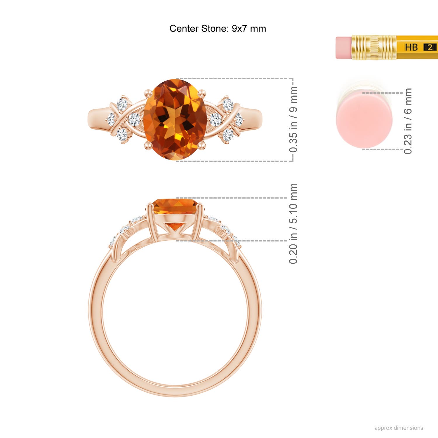 AAAA - Citrine / 1.76 CT / 14 KT Rose Gold