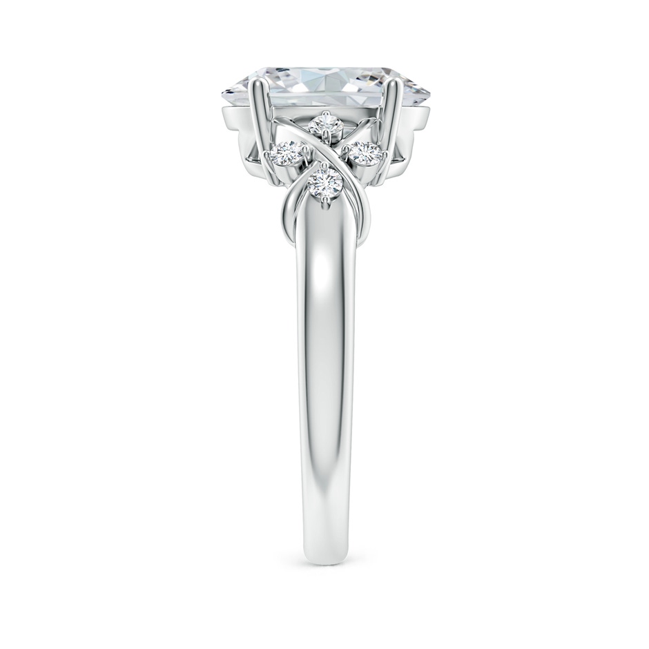 10x8mm GVS2 Solitaire Oval Diamond Criss Cross Ring with Diamonds in White Gold side 299