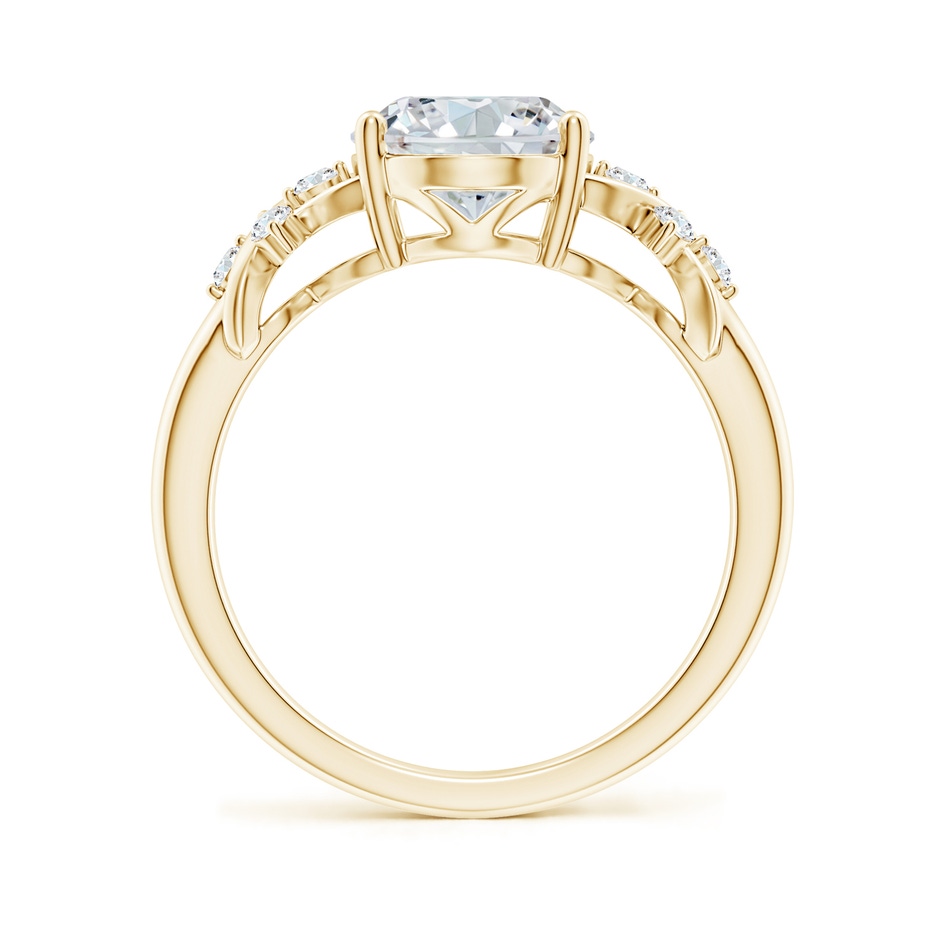 10x8mm GVS2 Solitaire Oval Diamond Criss Cross Ring with Diamonds in Yellow Gold side 199