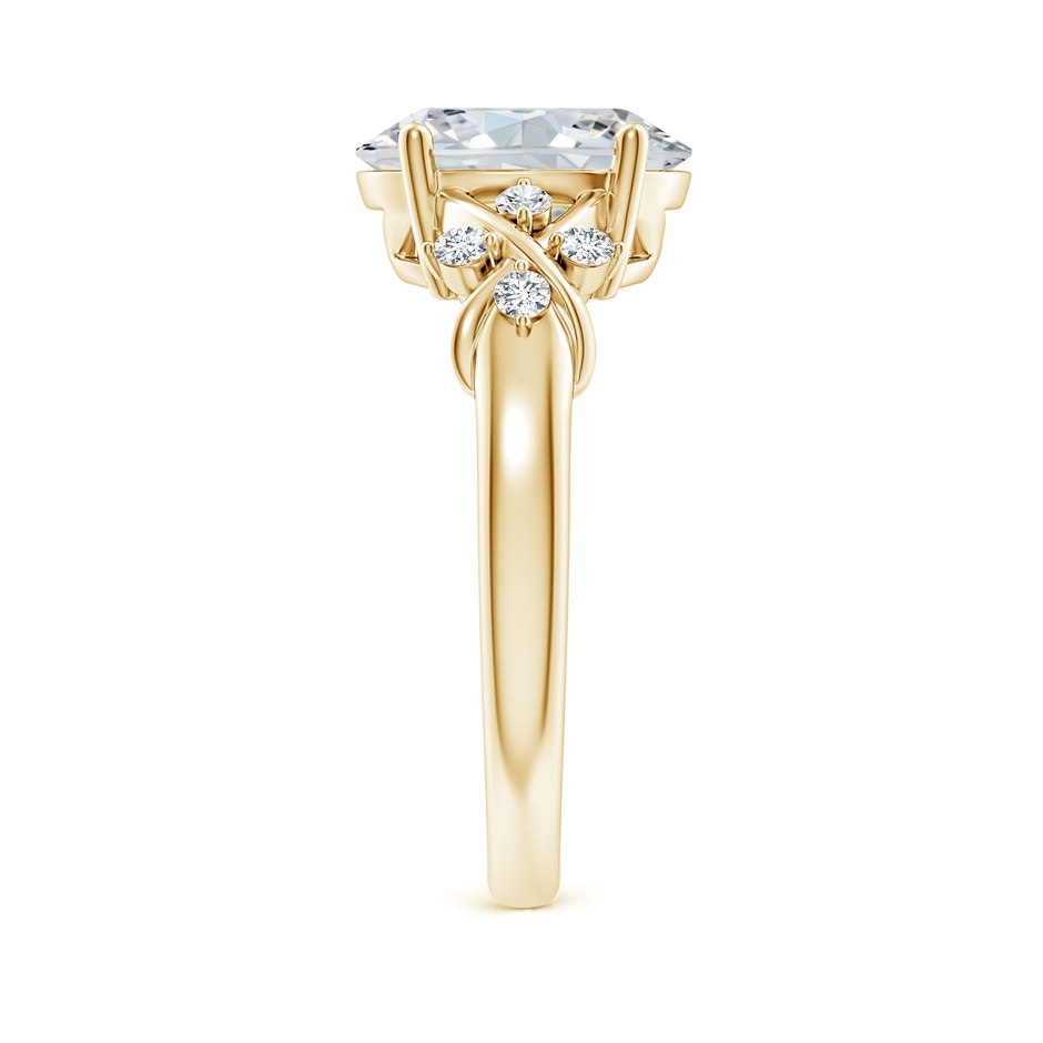 10x8mm GVS2 Solitaire Oval Diamond Criss Cross Ring with Diamonds in Yellow Gold side 299