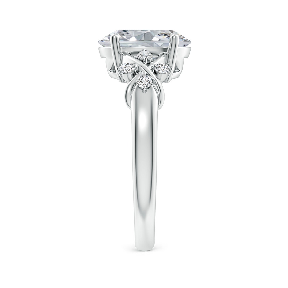 10x8mm HSI2 Solitaire Oval Diamond Criss Cross Ring with Diamonds in P950 Platinum side 299