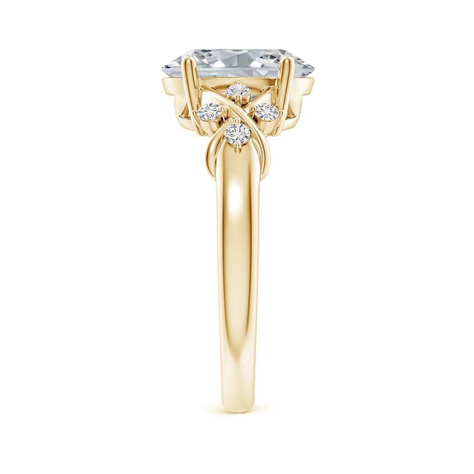 10x8mm HSI2 Solitaire Oval Diamond Criss Cross Ring with Diamonds in Yellow Gold side 299