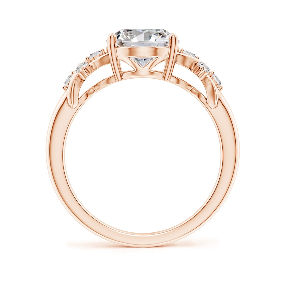 10x8mm IJI1I2 Solitaire Oval Diamond Criss Cross Ring with Diamonds in Rose Gold side 199
