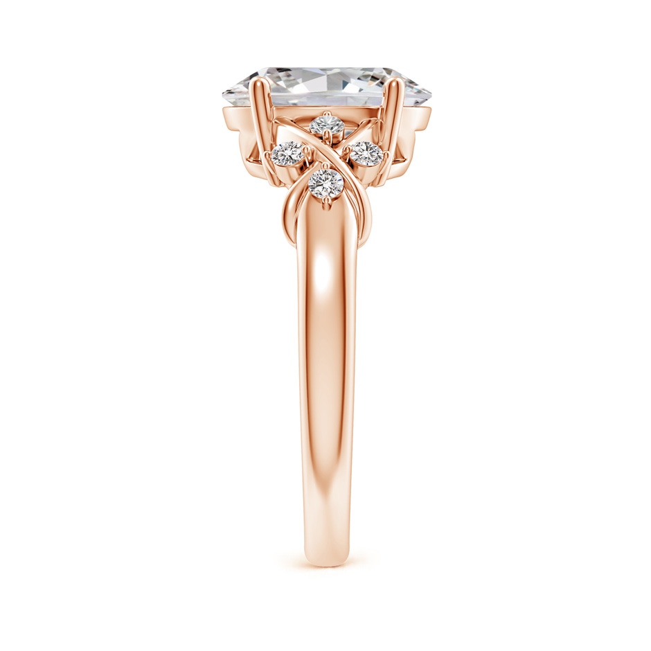 10x8mm IJI1I2 Solitaire Oval Diamond Criss Cross Ring with Diamonds in Rose Gold side 299