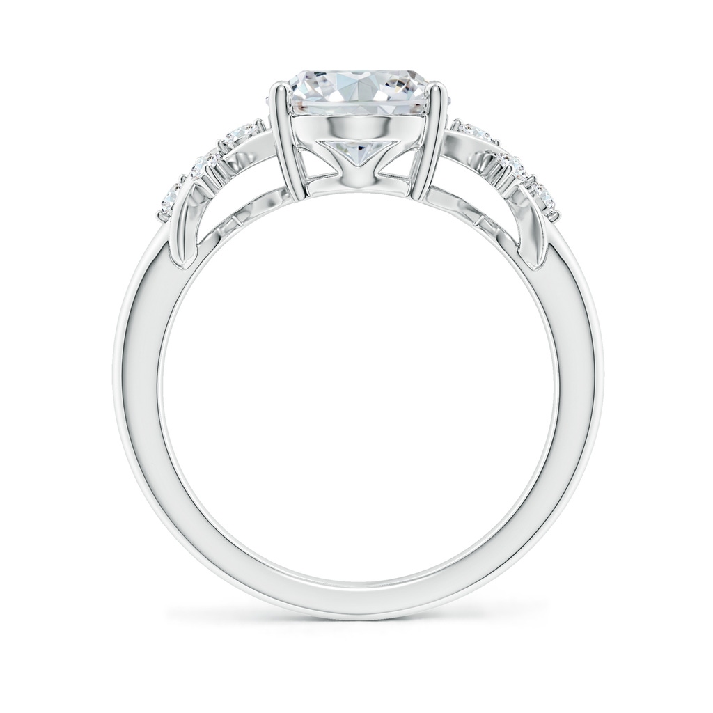 12x8mm GVS2 Solitaire Oval Diamond Criss Cross Ring with Diamonds in P950 Platinum - side 199