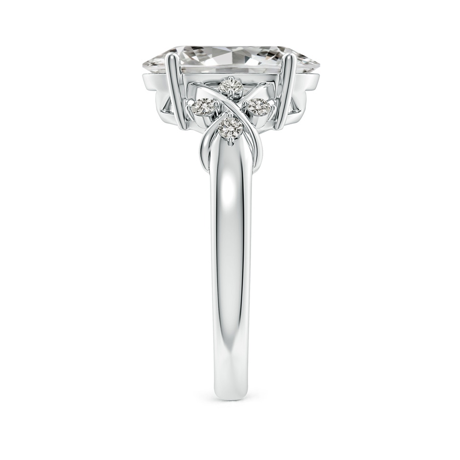 12x8mm KI3 Solitaire Oval Diamond Criss Cross Ring with Diamonds in P950 Platinum side 299