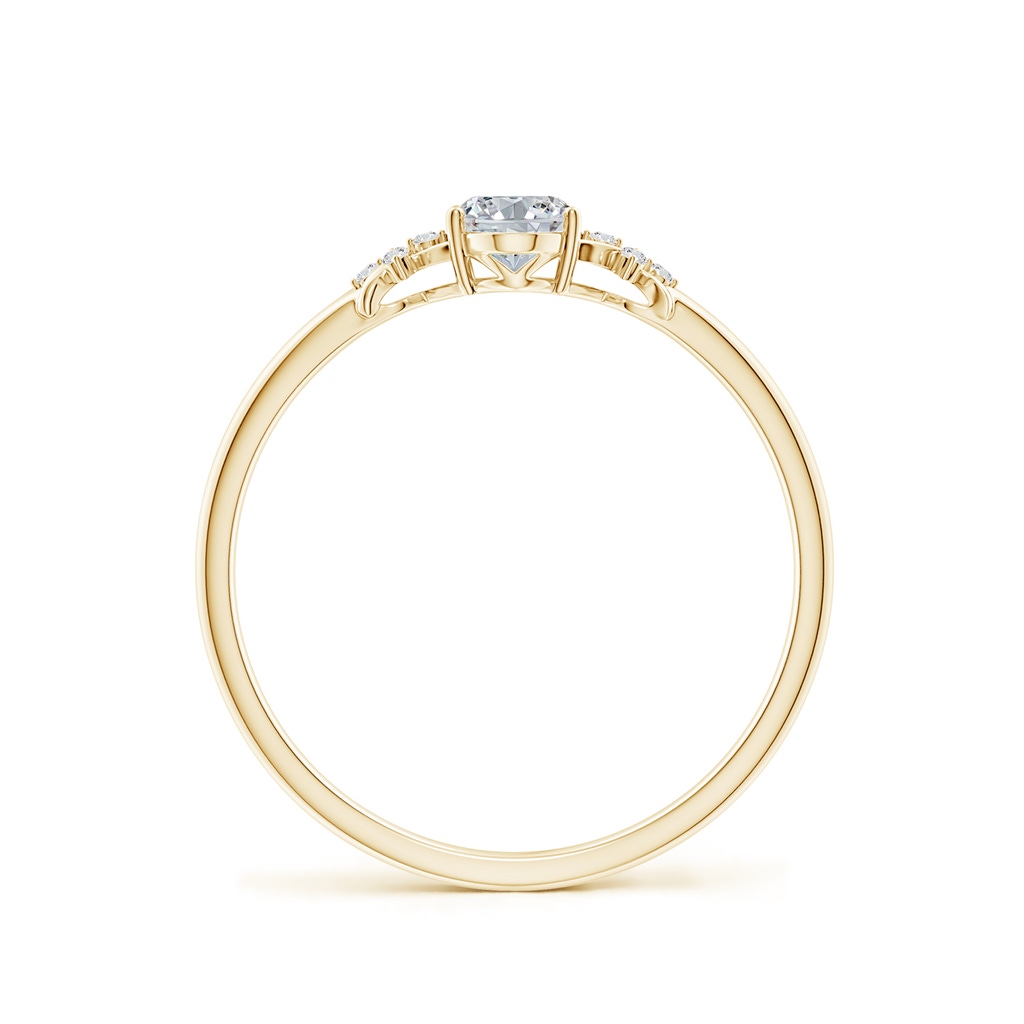 6x4mm HSI2 Solitaire Oval Diamond Criss Cross Ring with Diamonds in Yellow Gold - side 199