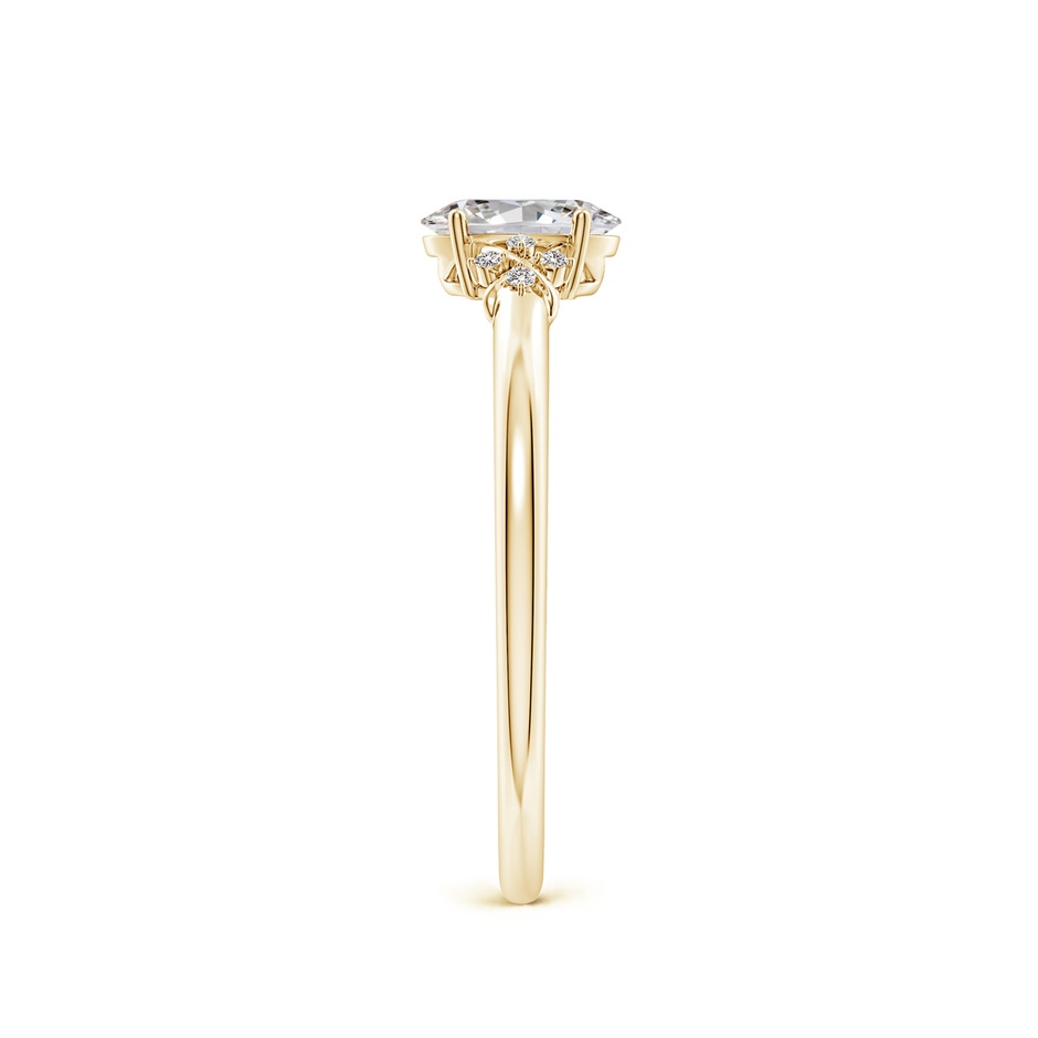 6x4mm IJI1I2 Solitaire Oval Diamond Criss Cross Ring with Diamonds in Yellow Gold side 299