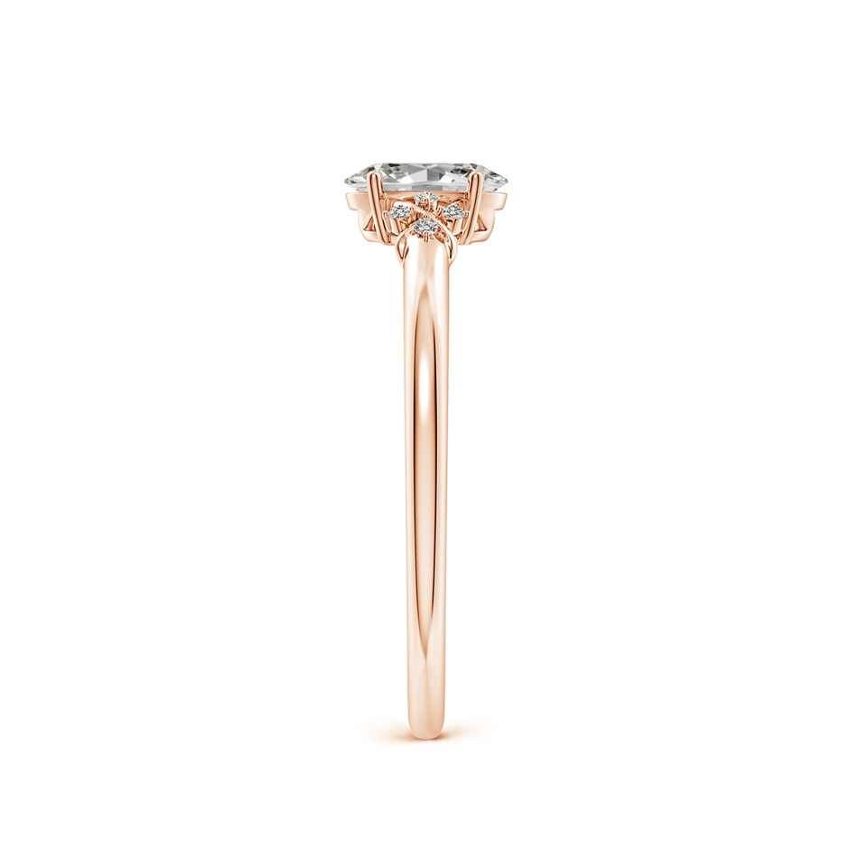 6x4mm KI3 Solitaire Oval Diamond Criss Cross Ring with Diamonds in Rose Gold side 299