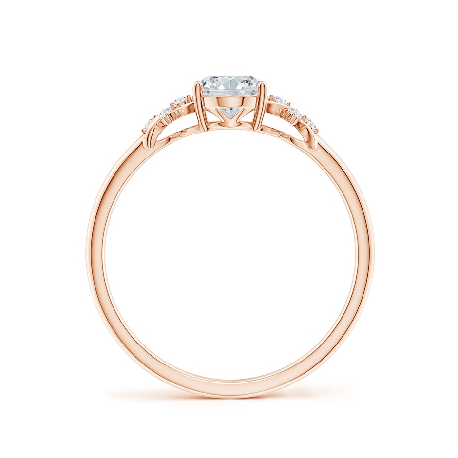 7x5mm GVS2 Solitaire Oval Diamond Criss Cross Ring with Diamonds in Rose Gold side 199