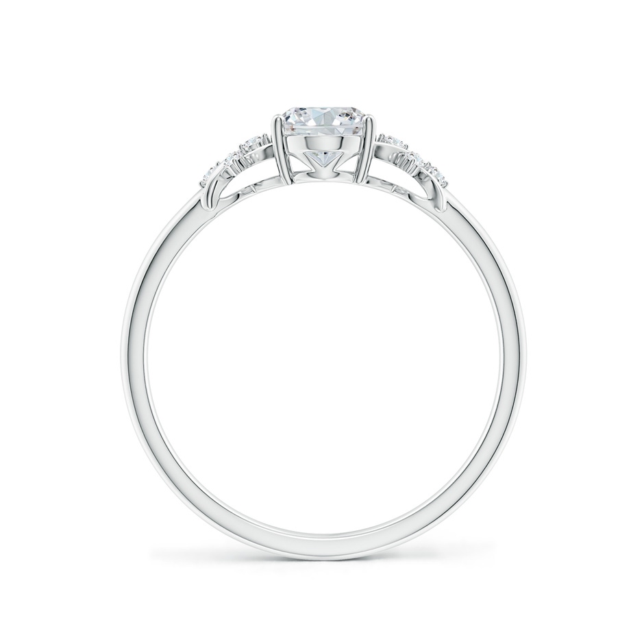 7x5mm GVS2 Solitaire Oval Diamond Criss Cross Ring with Diamonds in White Gold side 199