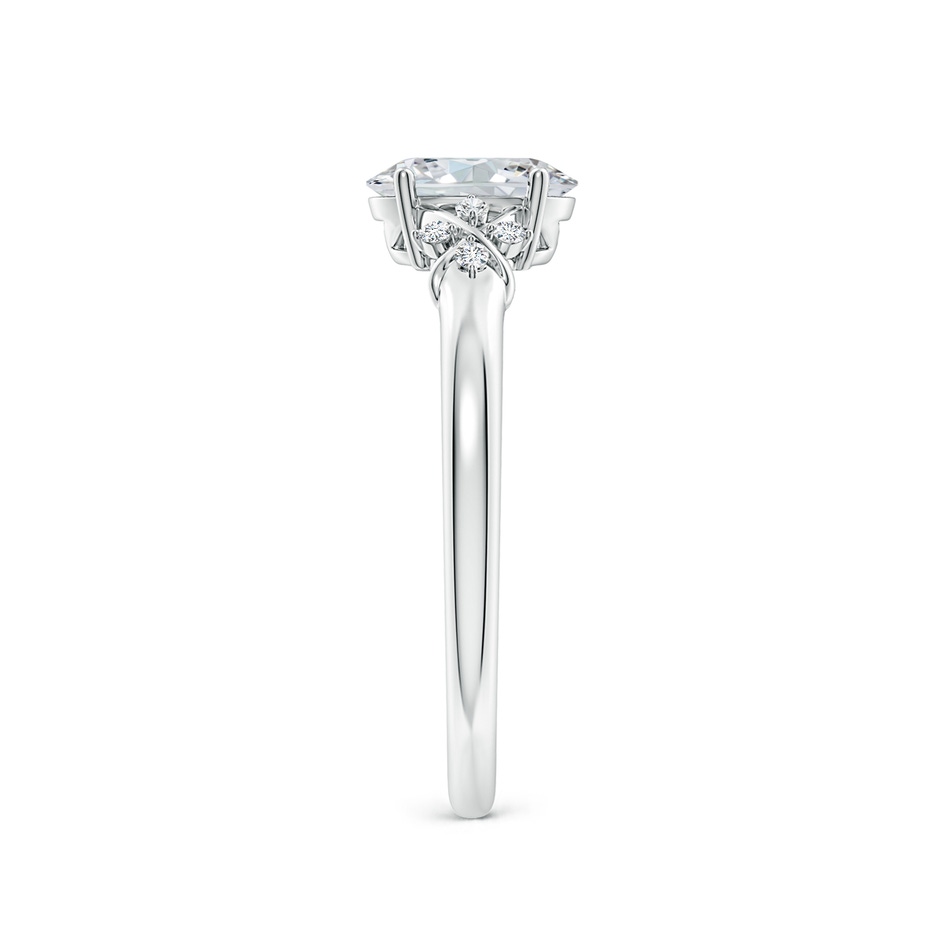 7x5mm GVS2 Solitaire Oval Diamond Criss Cross Ring with Diamonds in White Gold side 299