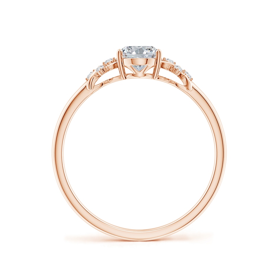 7x5mm HSI2 Solitaire Oval Diamond Criss Cross Ring with Diamonds in Rose Gold side 199