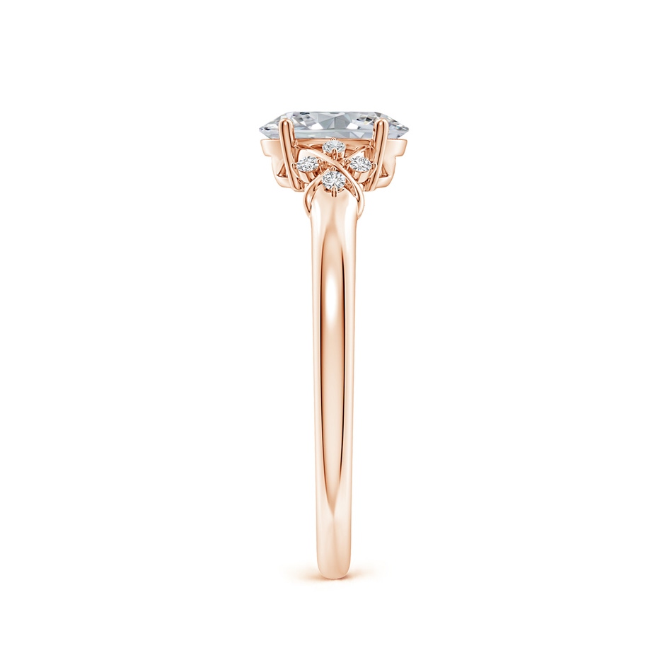7x5mm HSI2 Solitaire Oval Diamond Criss Cross Ring with Diamonds in Rose Gold side 299
